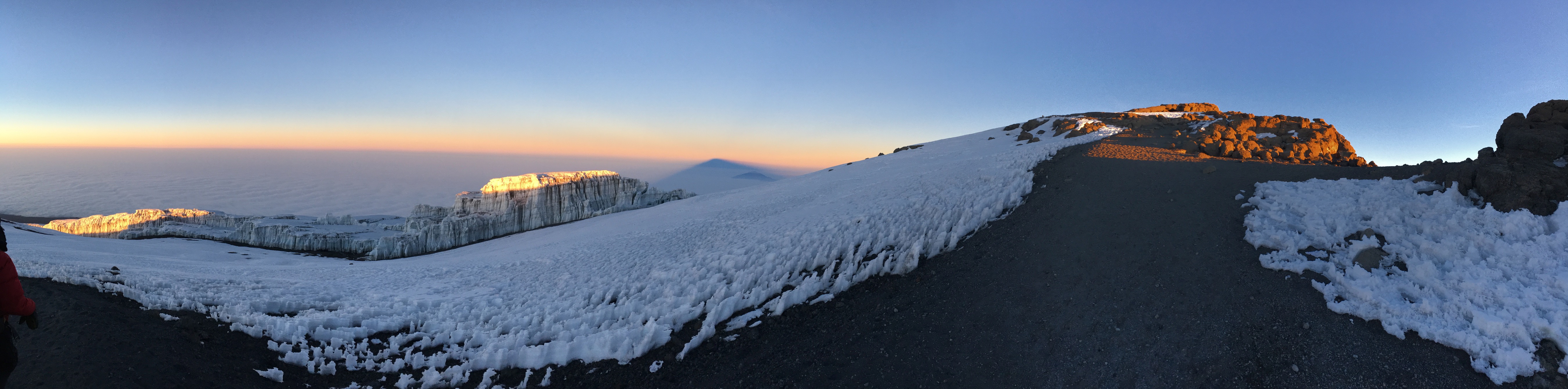Photo of the summit of Mount Kilimanjaro at sunrise. Photo by the author.